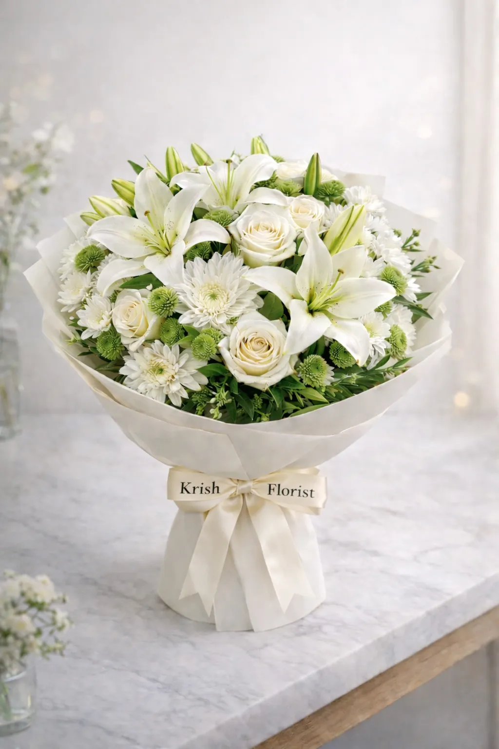 White Elegance Lily & Rose Bouquet | Anniversary & Birthday Special