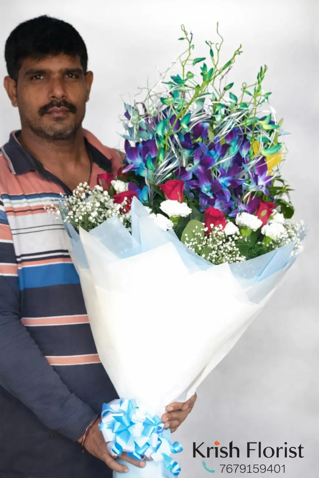 Orchid Rose Flower Bouquet Delivery Delhi
