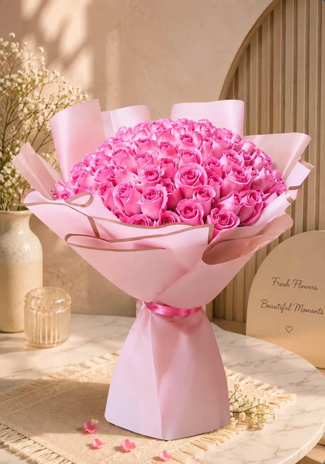 Luxury Pink Rose Grand Bouquet