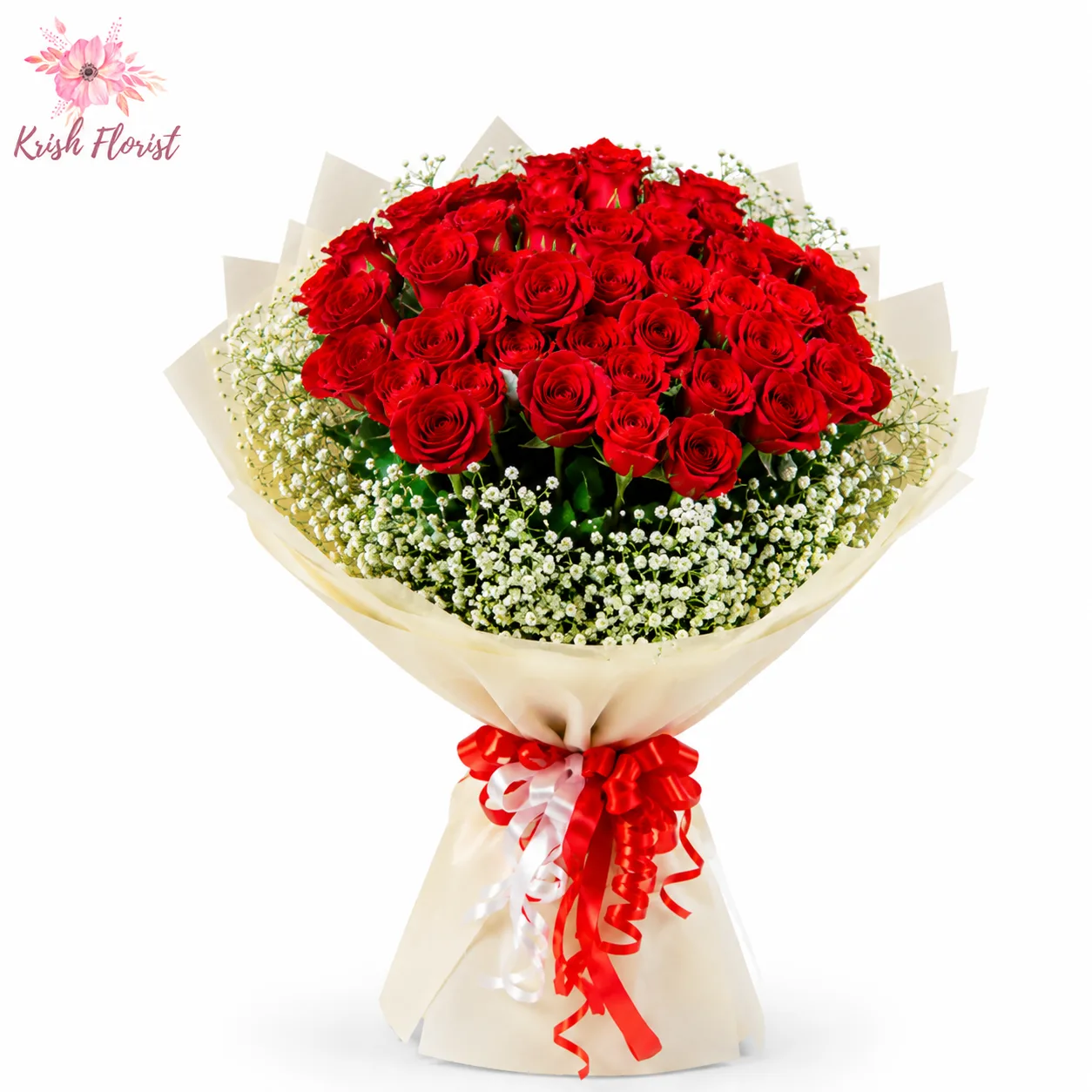 Luxury Red Rose Bouquet | Premium Fresh Red Roses Delivery Delhi – Krish Florist
