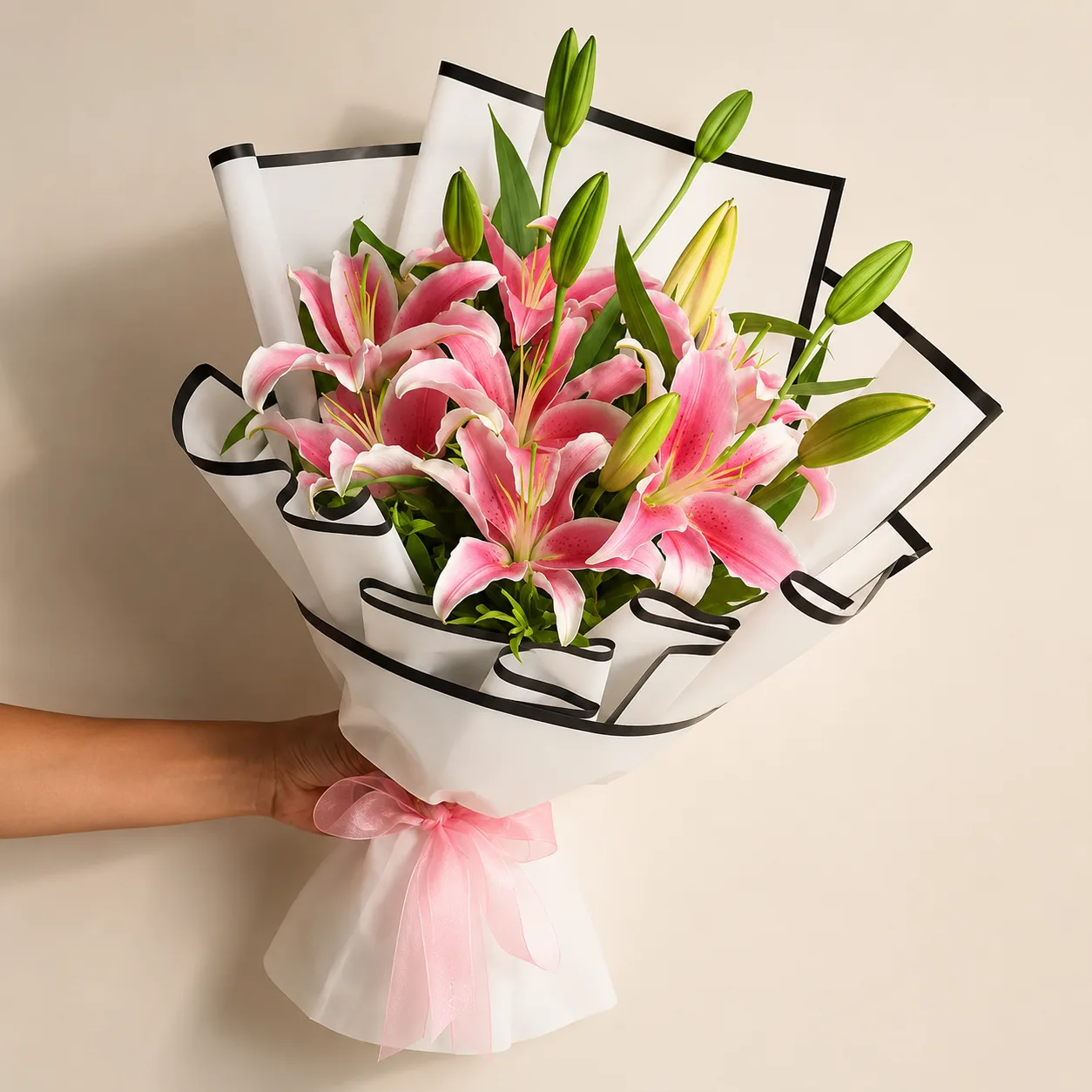 Premium Pink Lily Bouquet – Fresh Pink Lilies
