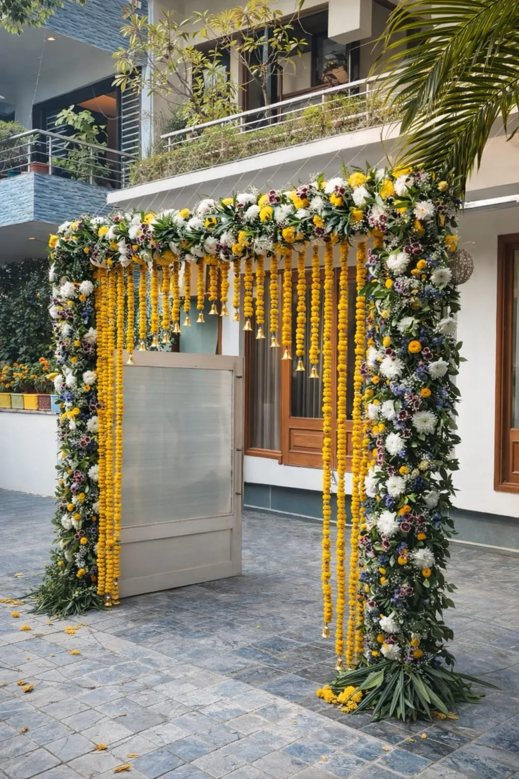 Traditional Marigold & Floral Welcome Entrance Décor