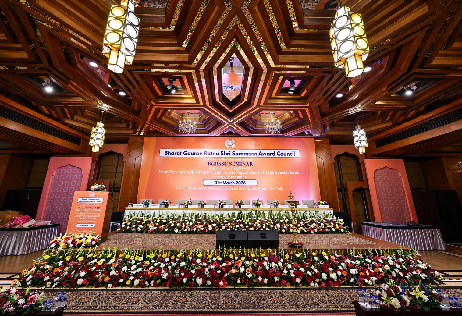 Premium Stage Flower Decoration for Corporate & Formal Events